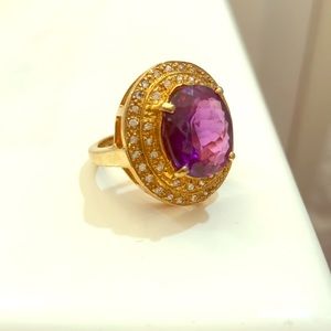 Sterling silver 925 with amethyst ring , size 7.5